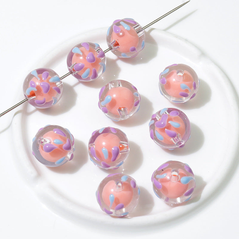 Wholesale Hand Painted Drip Oil Ornament Accessories Beads